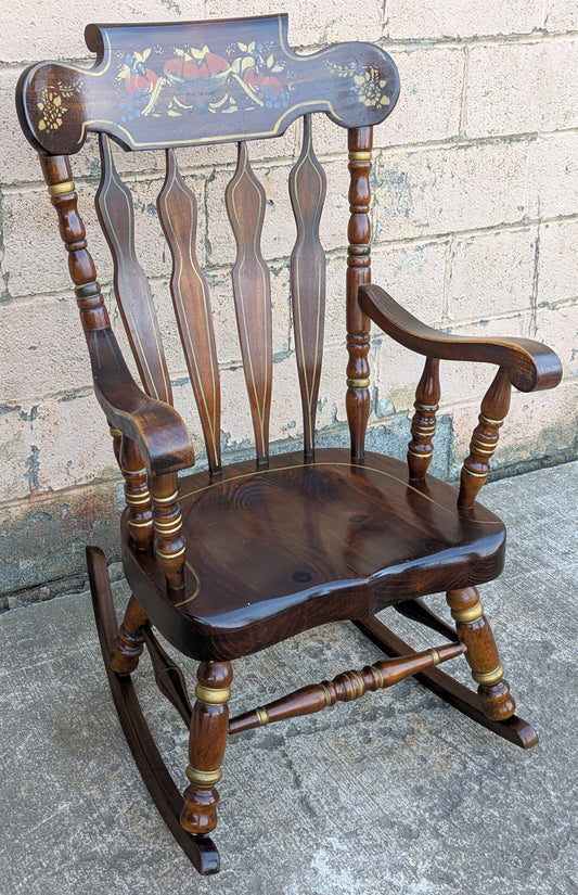 Antique Vintage Old Victorian Style Victorian SOLID Wood Wooden Child Childrens Kids Rocking Chair Rocker