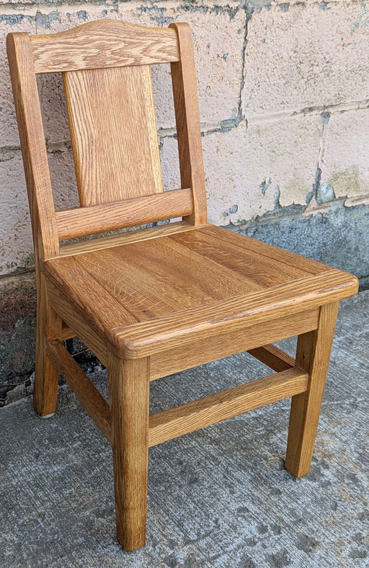 Vintage Antique Old Reclaimed Salvaged Hand Made Crafted SOLID Oak Wood Wooden Side Accent Kids Childs Children Chair