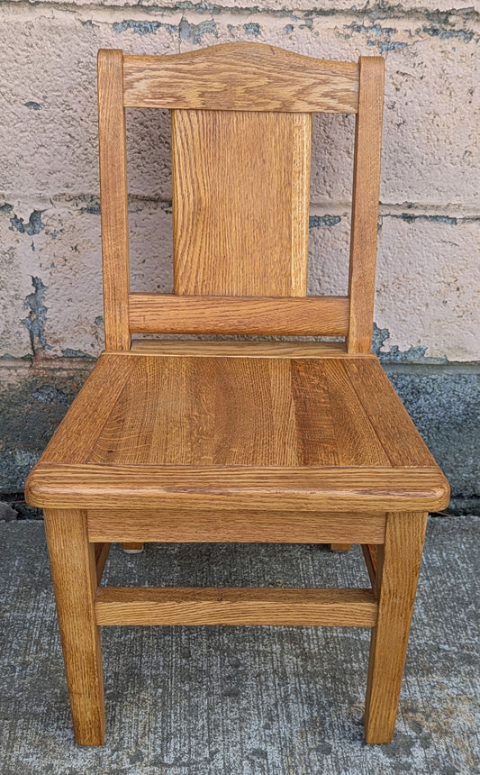 Vintage Antique Old Reclaimed Salvaged Hand Made Crafted SOLID Oak Wood Wooden Side Accent Kids Childs Children Chair