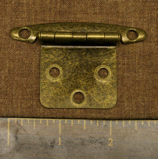 492 available 1.75"x2.75" Vintage NOS Semi Concealed Variable Overlay Strap Surface Mount Offset Brass Steel Cabinet Pantry Door Hinge