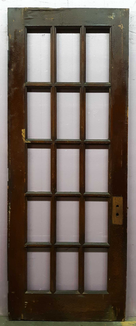 30x83.5"x.1.75" Antique Vintage Old Reclaimed Salvaged Wood Wooden Exterior Interior French Door Window