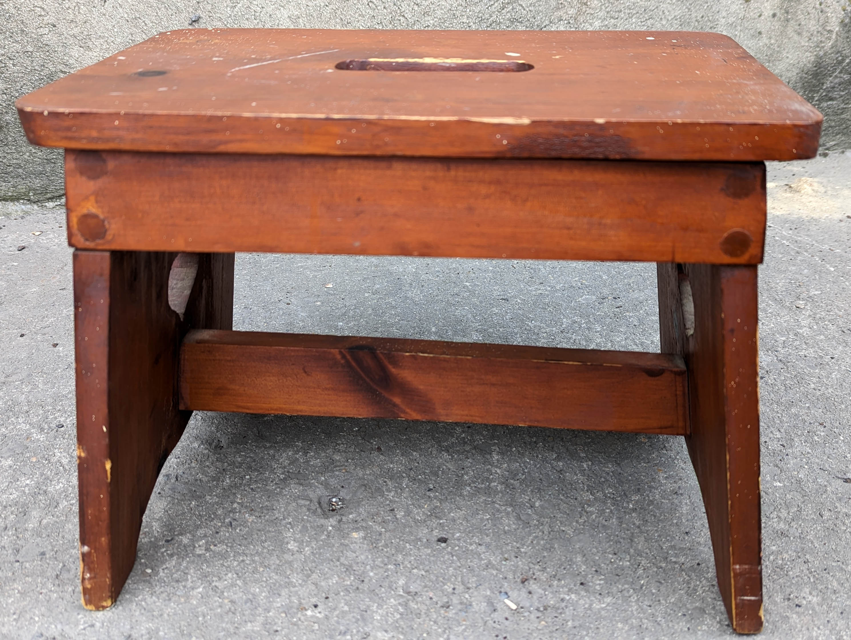 Vintage wood store step stool