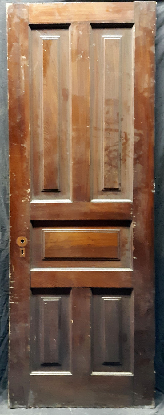 27"x79" Antique Vintage Old Salvaged Reclaimed Victorian SOLID Wood Wooden Interior Doors 5 Five Raised Panels