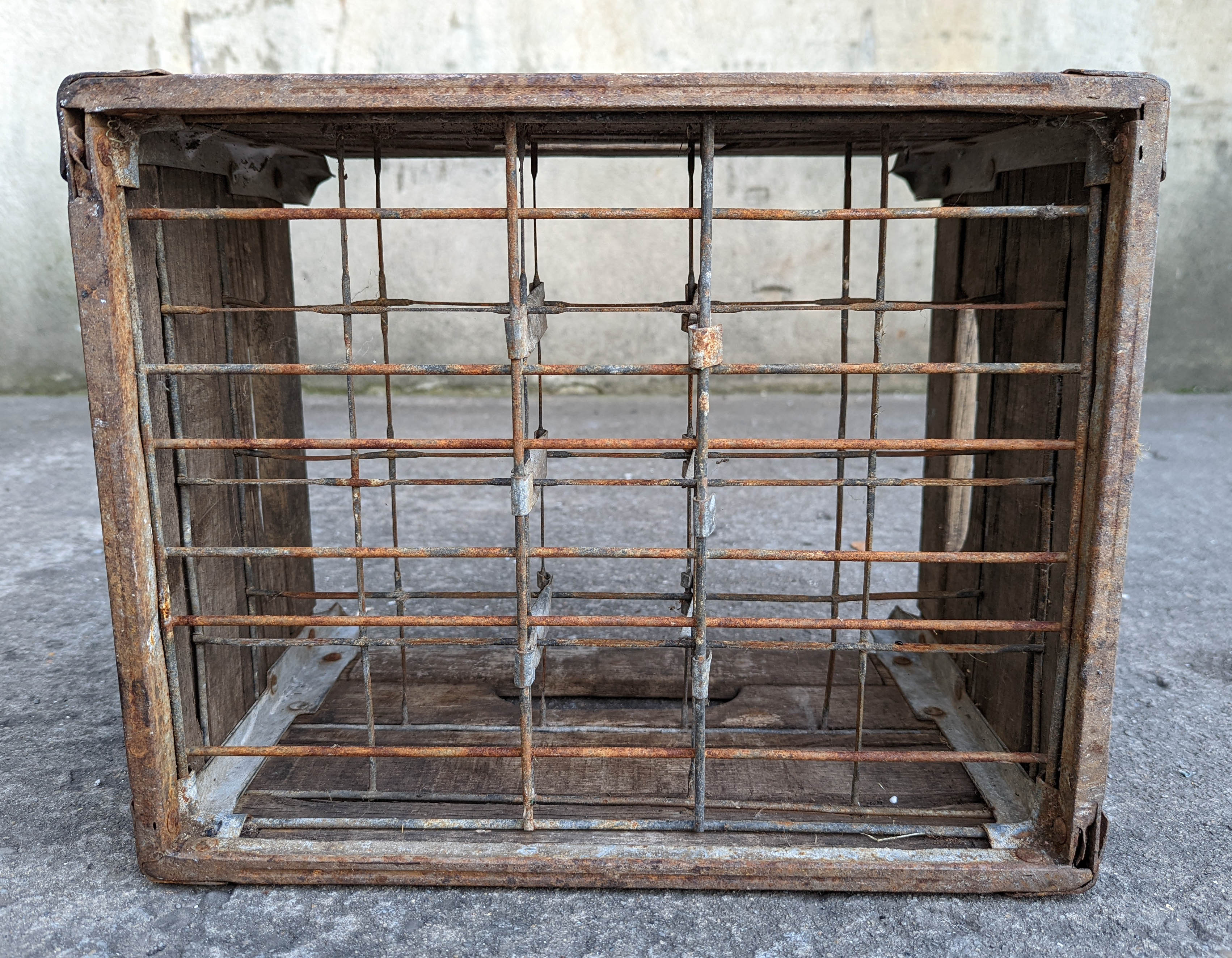 Vintage Wood And Metal store Milk Crate