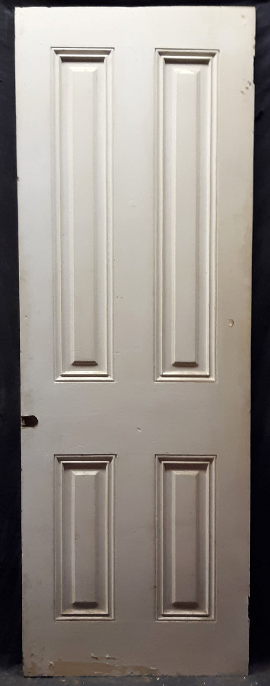 27"x79.5" Antique Vintage Old Salvaged Reclaimed Victorian SOLID Wood Wooden Interior Doors 4 Four Raised Panels