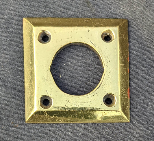 2 available 2.5"x2.5" Vintage Antique Old SOLID Cast Brass Door Cylinder Mortise Key Hole Square Plate