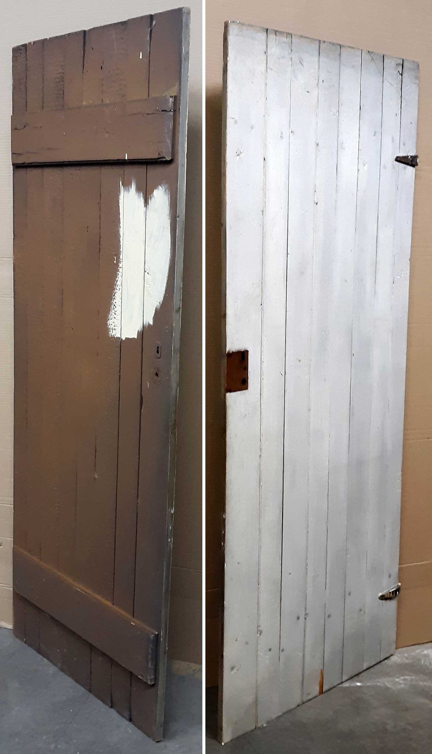 30x73.5" Antique Vintage Old Interior Salvaged SOLID Wood Wooden Flush Barn Door