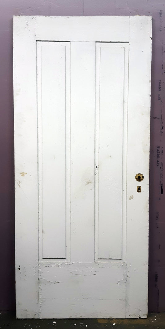 33.5"x76" Antique Vintage Old Reclaimed Salvaged Victorian SOLID Wood Wooden Interior Door 2 Panels