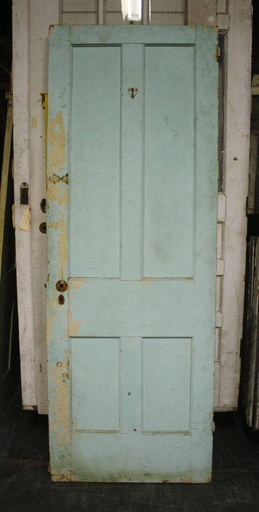 28"x77" Antique Vintage Old Reclaimed Salvaged Victorian SOLID Wood Wooden Interior Door 4 Panels