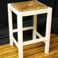 Vintage Antique Old Reclaimed Salvaged Rattan Seagrass Wicker SOLID Wood Wooden Stool Chair Plant Stand