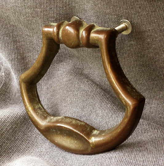 3 available Vintage Old Reclaimed Salvaged 1941 Solid Brass Drawer Cabinet Furniture Door Pull Drop Handle