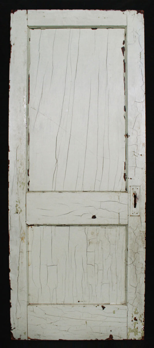 32"x79" Antique Vintage Old Salvaged Reclaimed Arts Crafts Interior Solid Wood Door Flat Recessed 2 Panels