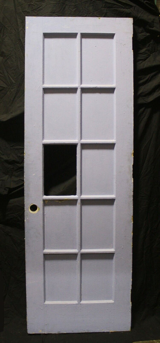 30"x94"x2 Antique Vintage Old Reclaimed Salvaged Wooden Wood Exterior Entry French Door 10 Window Glass