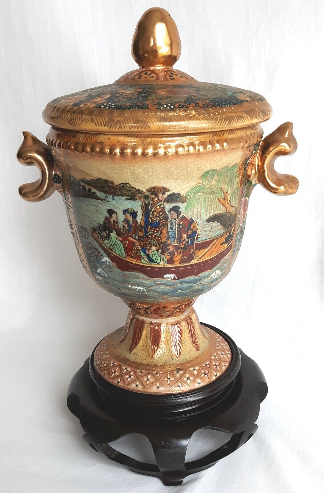 Listing CA527 is the Hand Painted Chinese cheapest urn vase stands 10.5