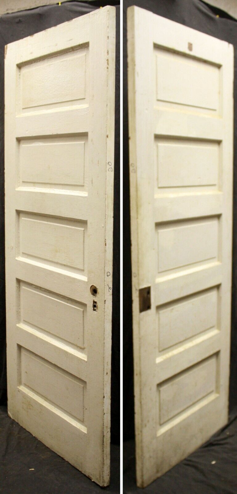 2 available 30"x78" Antique Vintage Old Salvaged Reclaimed Interior Wood Wooden Door 5 Panels