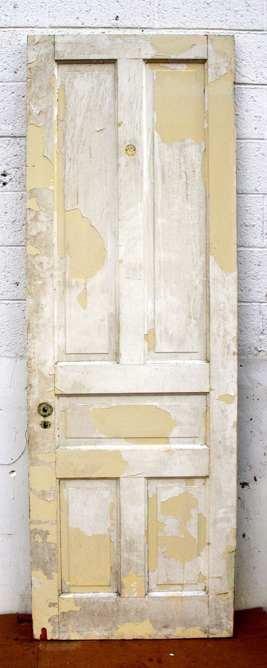 30"x88"x1.75" Antique Vintage Old Reclaimed Salvaged Victorian SOLID Wood Wooden Interior Door 5 Panels