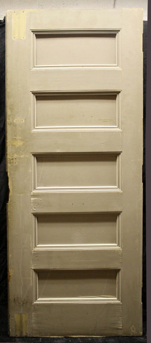 30"x83"x1.75" Antique Vintage Old Reclaimed Salvaged Oak Solid Wood Wooden Interior Door 5 Panels