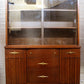 Vintage Antique Old Reclaimed Salvaged China Curio Cabinet Server Buffet Breakfront Wood 2 Glass Doors