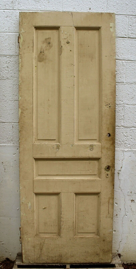 34"x90"x1.75" Antique Vintage Old Reclaimed Salvaged Victorian Wood Wooden Interior Exterior Door