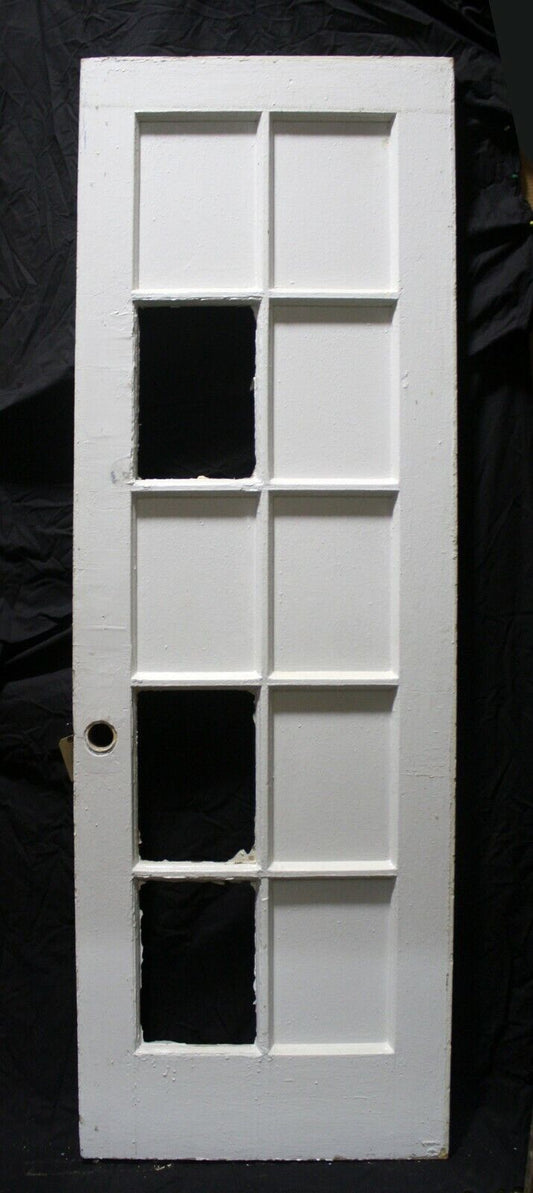 32"x94"x2" Antique Vintage Old Reclaimed Salvaged Wooden Wood Exterior Entry French Door 10 Window Glass