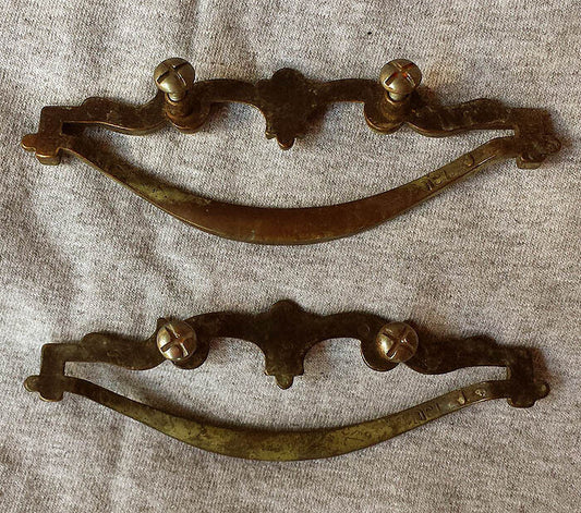 2 Pairs available Vintage Old Reclaimed Salvaged Cast Metal Drawer Cabinet Furniture Pull Handle