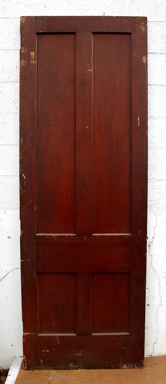 32"x90" Antique Vintage Old Salvaged Reclaimed Victorian Wood Wooden Interior Door Flat Recessed 2 Panels