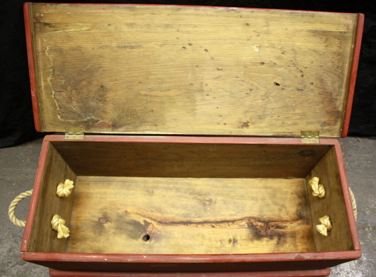 Vintage Antique Old Reclaimed Salvaged Wood Wooden Toy Blanket Storage Cabinet Chest Trunk Box Bin