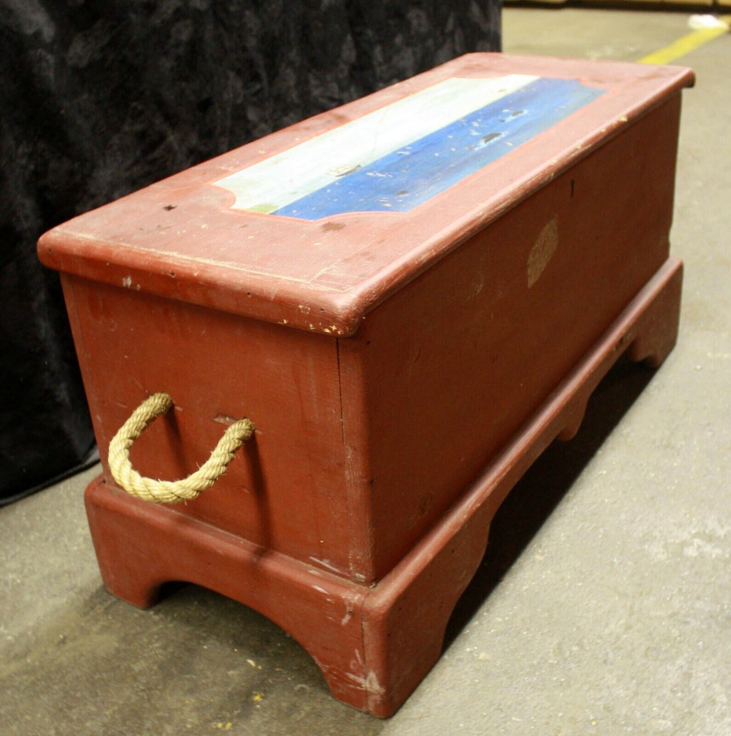 Vintage Antique Old Reclaimed Salvaged Wood Wooden Toy Blanket Storage Cabinet Chest Trunk Box Bin