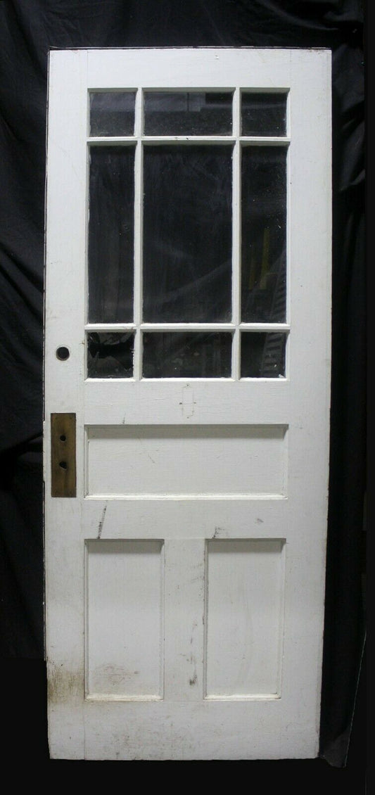 34"x86"x2" Antique Vintage Old Reclaimed Salvaged SOLID Wood Wooden Entry Exterior Door Window Glass