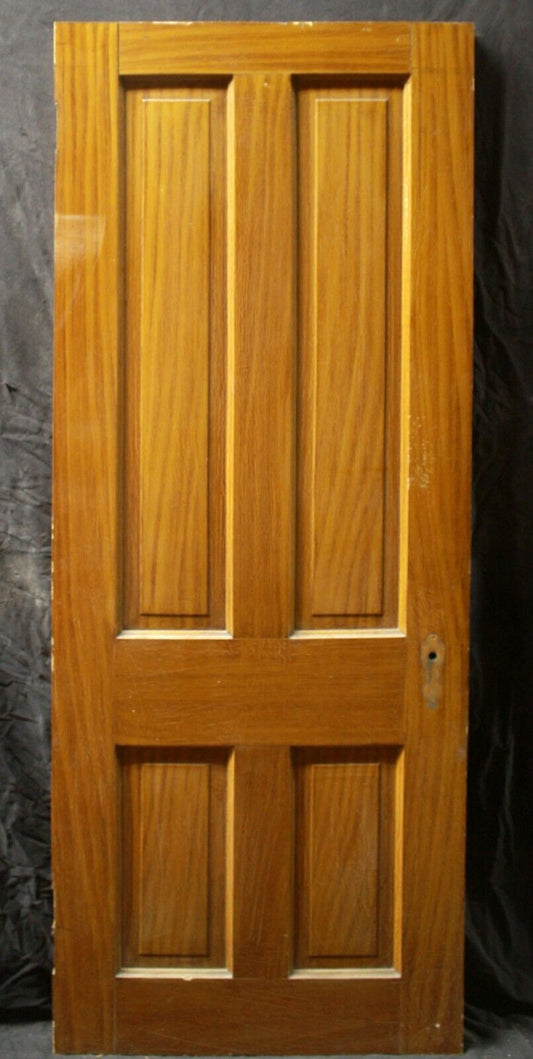 28"x74.5" Antique Vintage Old Reclaimed Salvaged Victorian SOLID Wood Wooden Interior Door 4 Panels