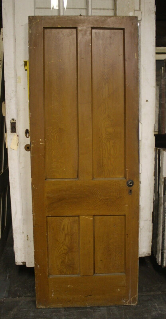 28"x77" Antique Vintage Old Reclaimed Salvaged Victorian SOLID Wood Wooden Interior Door 4 Panels