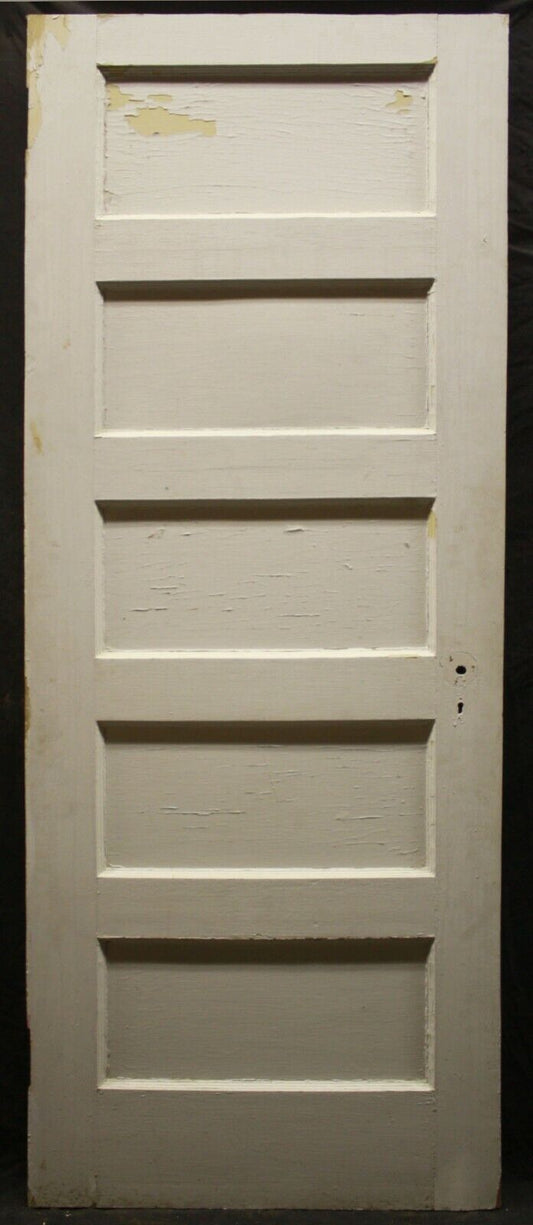 30"x78" Antique Vintage Old Reclaimed Salvaged Exterior Interior SOLID Wood Wooden Door 5 Panels