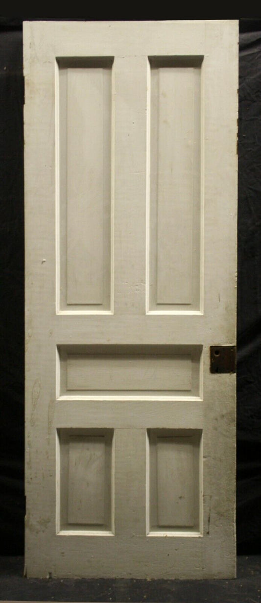 27"x79" Antique Vintage Old Reclaimed Salvaged Victorian Interior SOLID Wood Wooden Door 5 Panels