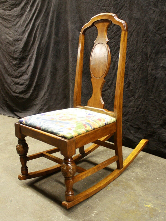 Antique Vintage Old Reclaimed Salvaged SOLID Walnut Wood Wooden Child Children's Kids Rocking Chair