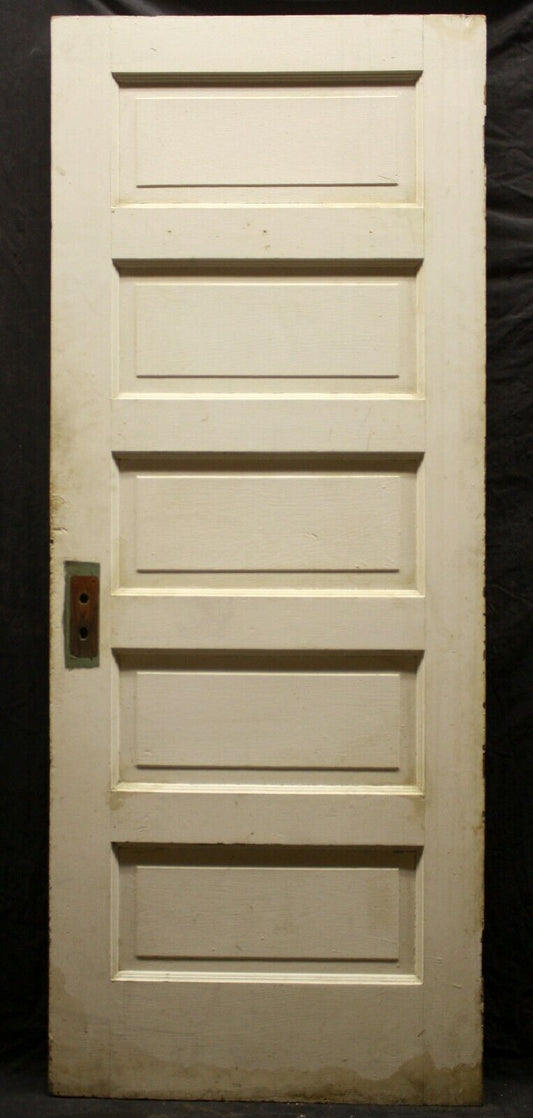 30"x78" Antique Vintage Old Reclaimed Salvaged Exterior Interior SOLID Wood Wooden Door 5 Panels