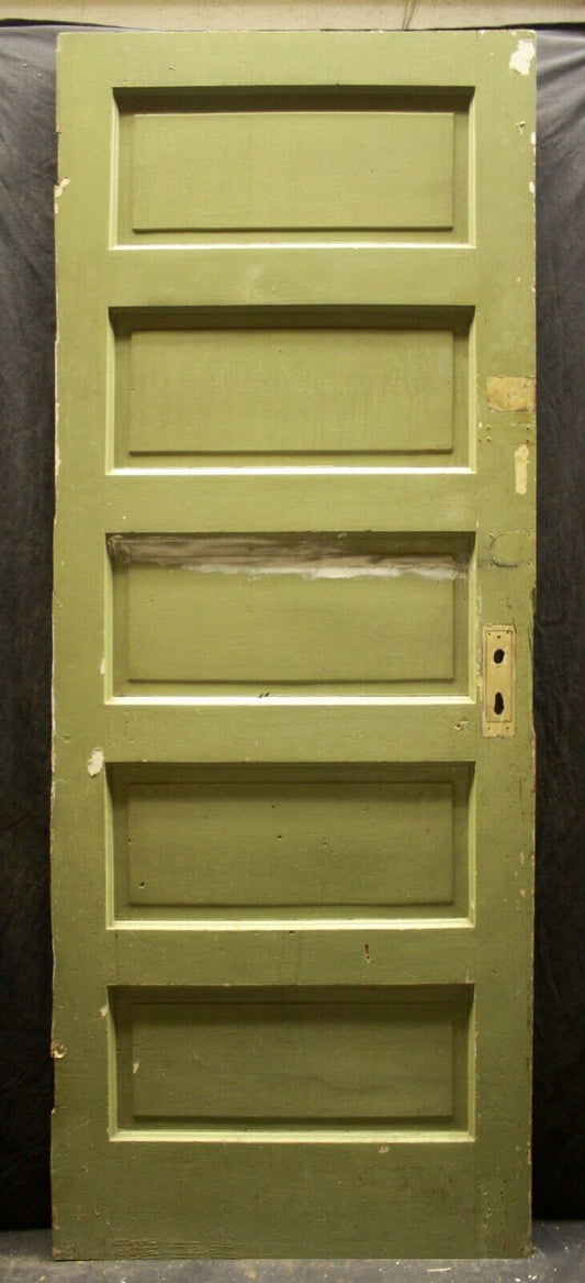 31"x79" Antique Vintage Old Reclaimed Salvaged Exterior Interior SOLID Wood Wooden Door 5 Panels