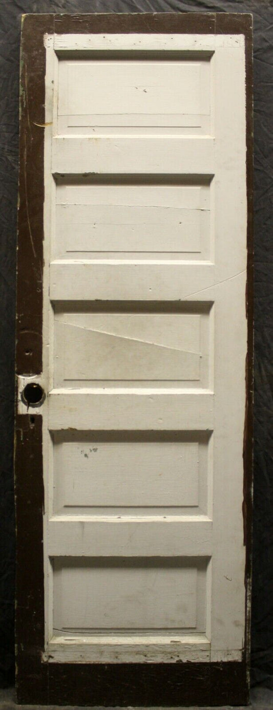 25.5"x76" Antique Vintage Old Reclaimed Salvaged Wood Wooden Interior Closet Pantry Door 5 Panels