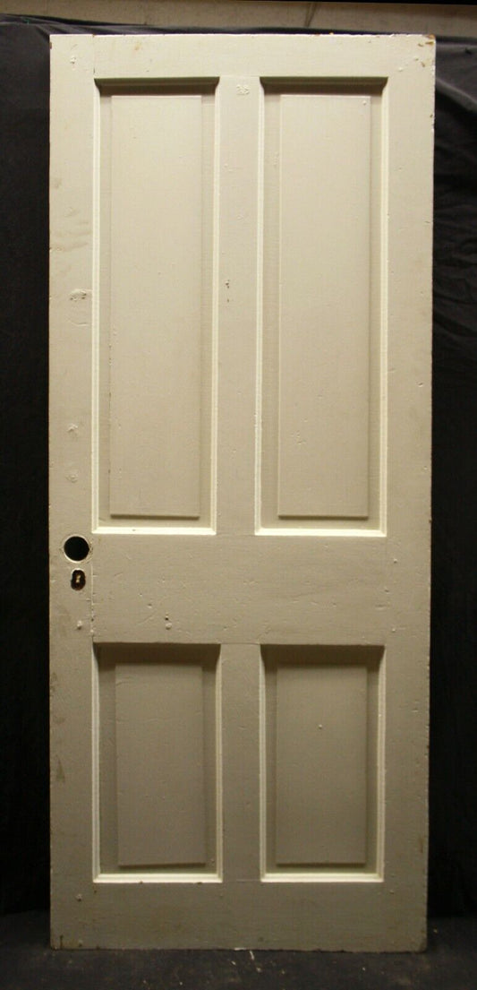 31"x79" Antique Vintage Old Reclaimed Salvaged Victorian Interior SOLID Wood Wooden Door 4 Stacked Panel