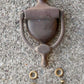 6" Vintage Antique Old Reclaimed Salvaged Colonial Style SOLID Cast Brass Door Knocker Rapper Plate