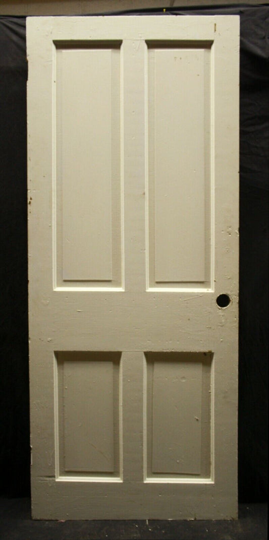 31"x79" Antique Vintage Old Reclaimed Salvaged Victorian Interior SOLID Wood Wooden Door 4 Stacked Panel