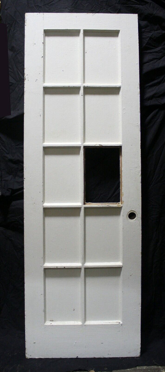 30"x94"x2 Antique Vintage Old Reclaimed Salvaged Wooden Wood Exterior Entry French Door 10 Window Glass