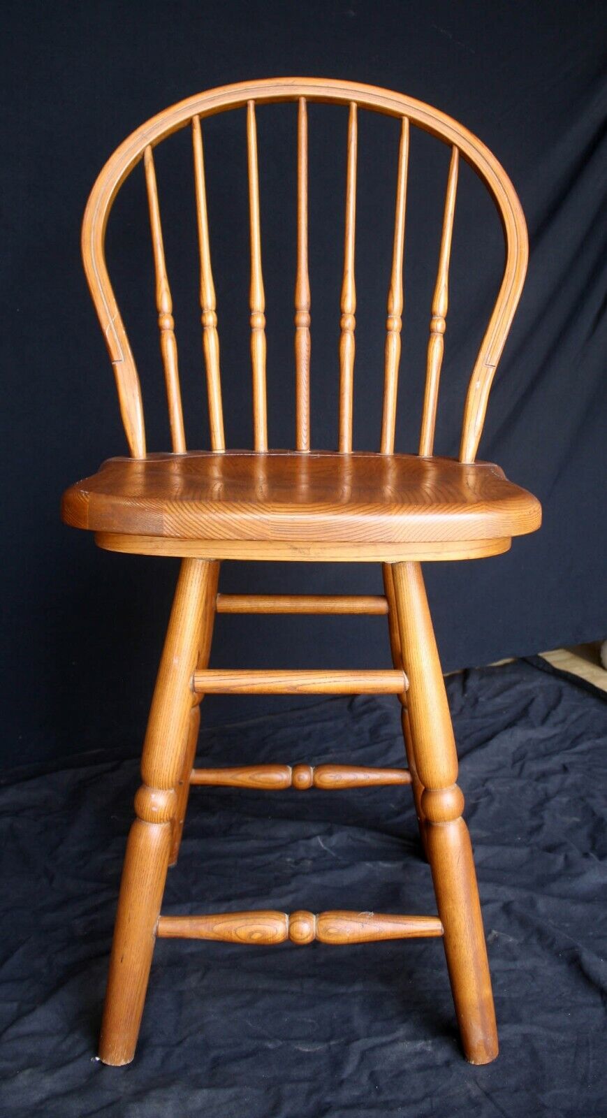 Vintage Old Windsor Oak SOLID Wood Wooden Kitchen Bar Counter Swivel Chair Stool