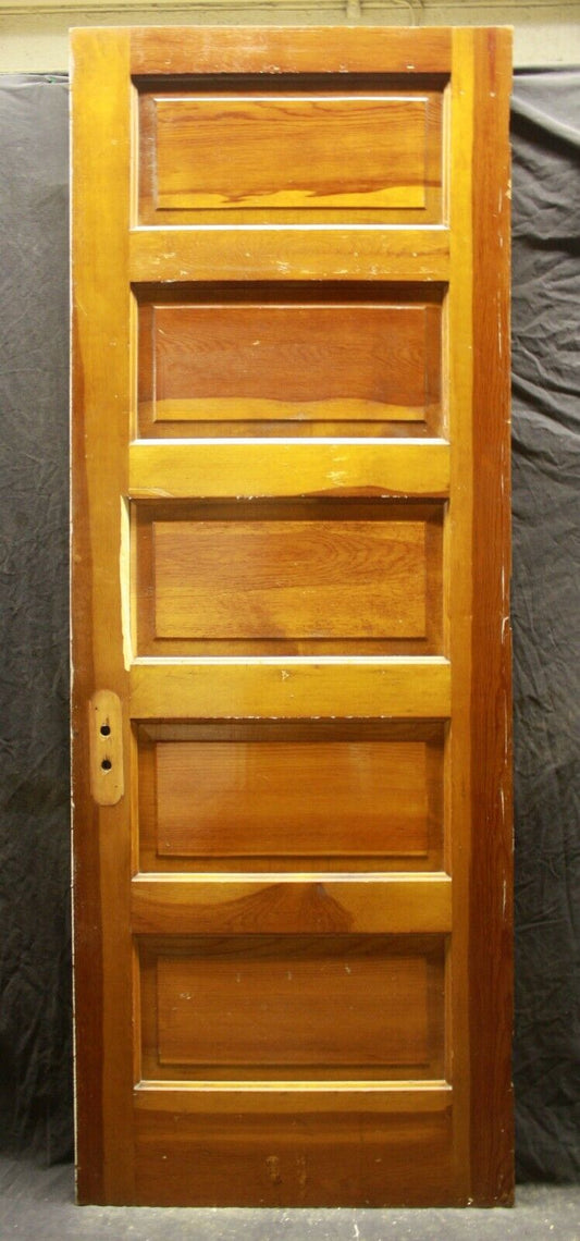 30"x83" Antique Vintage Old Salvaged Reclaimed Interior Wood Wooden Door 5 Five Panels