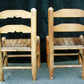 Pair Vintage Antique Old Reclaimed Salvaged SOLID Wood Wooden Kids Children Side Dining Chair Seat