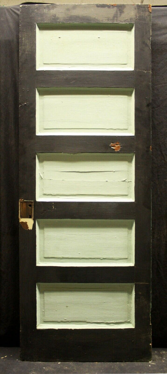 29"x79" Antique Vintage Old Reclaimed Salvaged Exterior Interior SOLID Wood Wooden Door 5 Panels