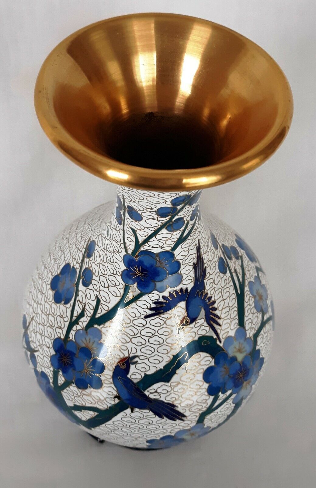 Large Blue Cherry Blossom Birds Chinese online Vase