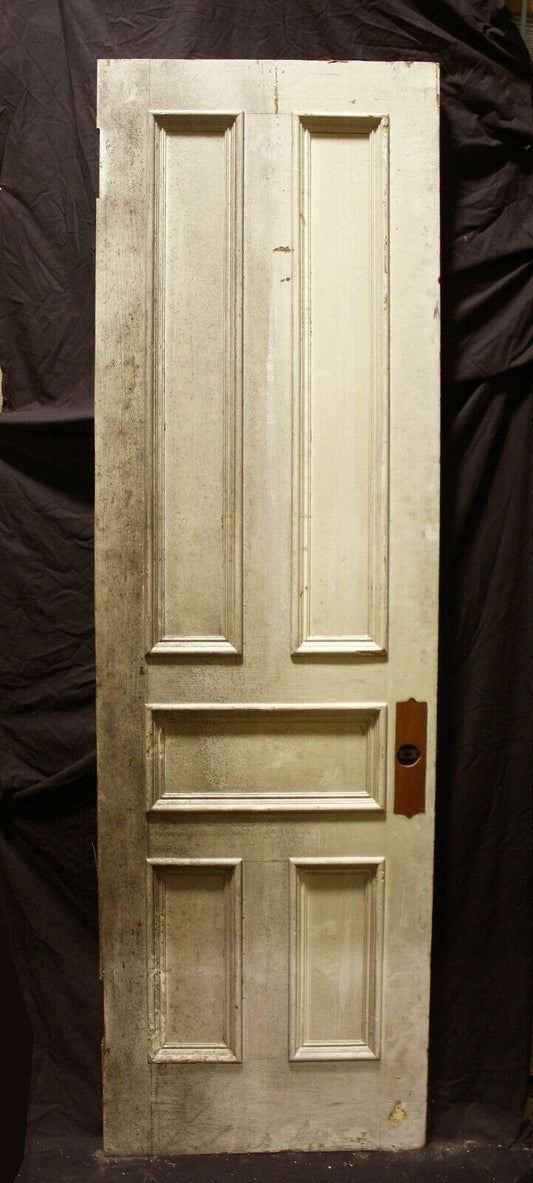 29"x95" Antique Vintage Old Reclaimed Salvaged Victorian Cypress Oak Wood Wooden Interior Door 5 Panels