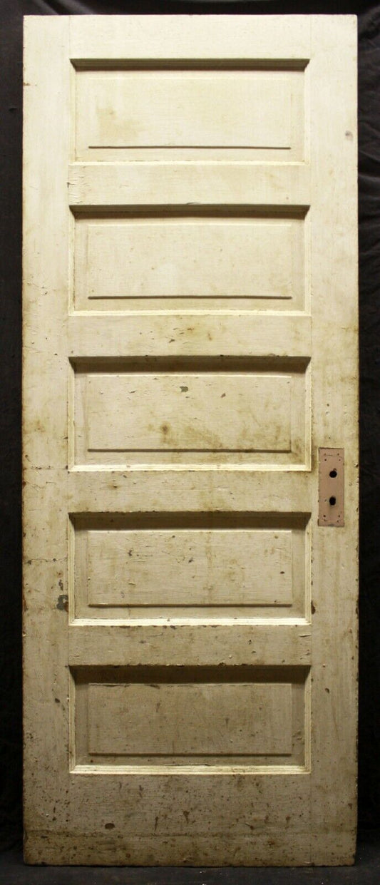 30"x78" Antique Vintage Old Reclaimed Salvaged Exterior Interior SOLID Wood Wooden Door 5 Panels