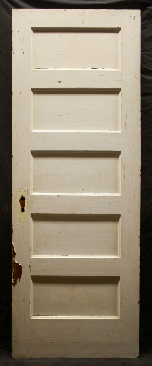 27.5"x78" Antique Vintage Old Reclaimed Salvaged Exterior Interior SOLID Wood Closet Door 5 Panels