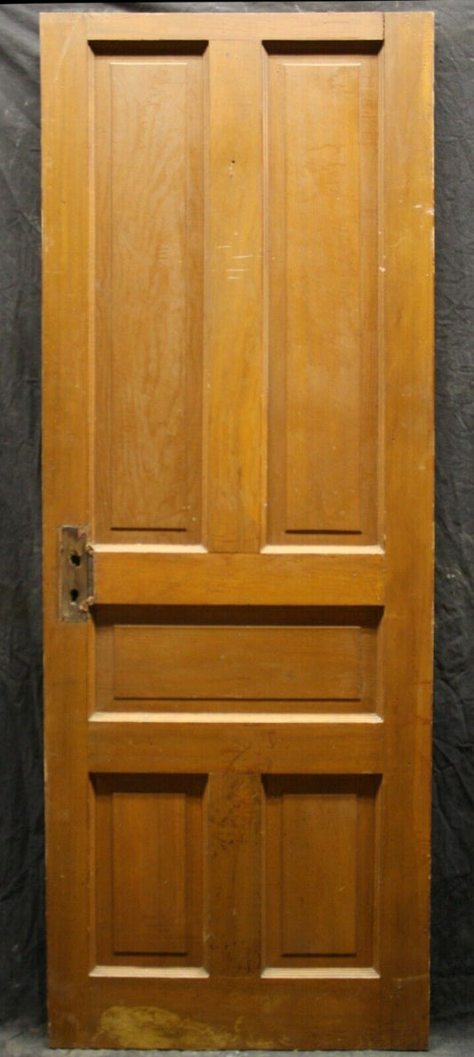 28.5"x79" Antique Vintage Old Reclaimed Salvaged SOLID Wood Wooden Interior Doors 5 Panels